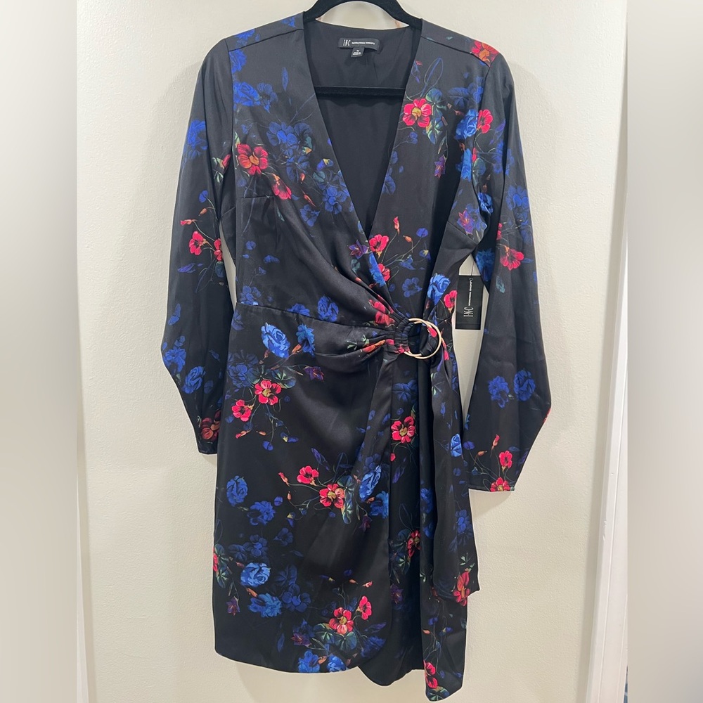 INC International Concepts Black floral Dress